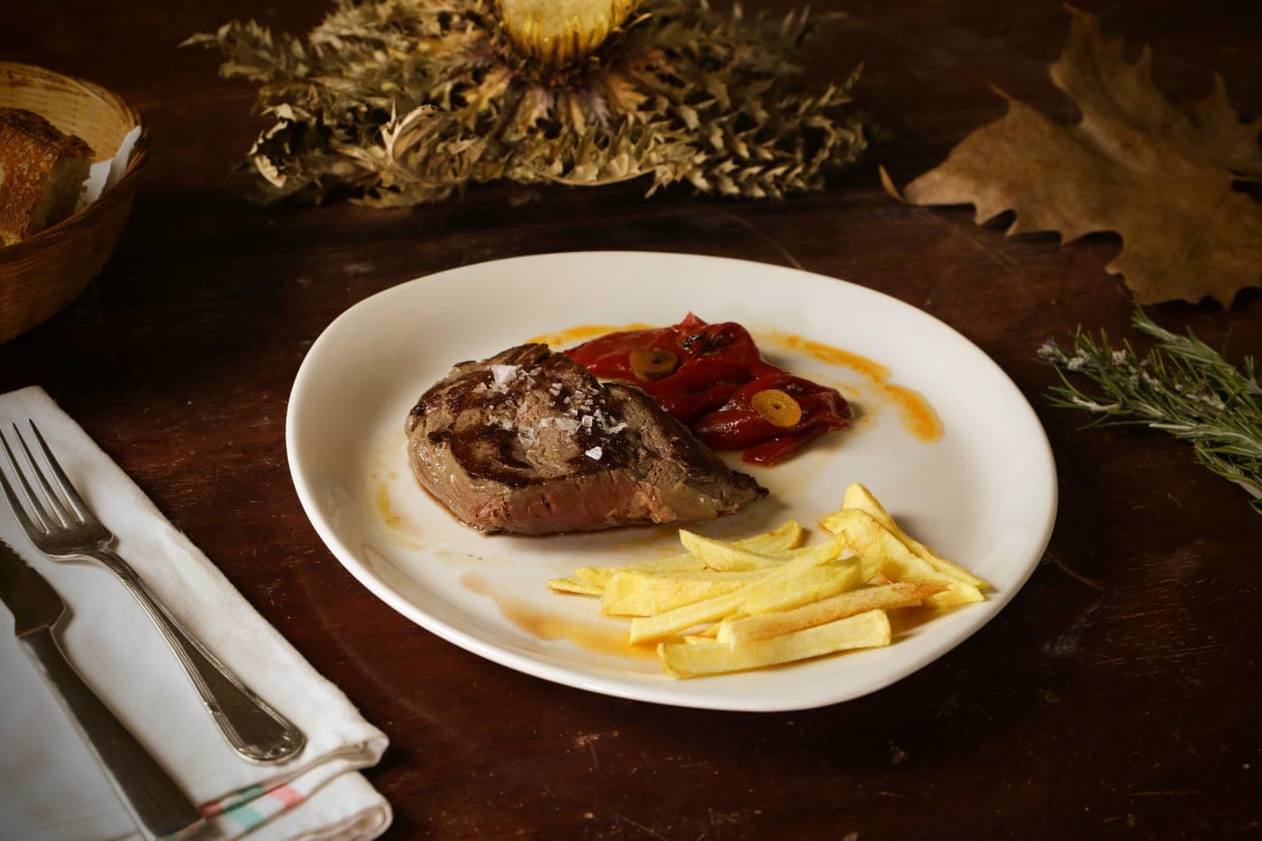 Onglet de bœuf et frites maison
